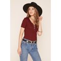 Fashion Eyelet Design Kurzarm T-Shirt