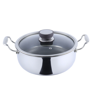 Double Red Saucepan Nonstick Stainless Steel 20cm