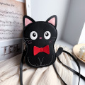 Patch de broderie de sacs en cuir de bande dessinée de mini sac de chat