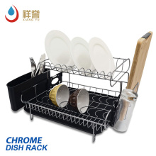 Kitchenware Chrome Silver Two-Tier Bowl Dish Rack