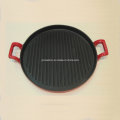 Enamel Cast Iron Griddle Pan with LFGB Certificate