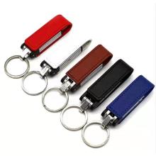 Kundengerechte Leder-USB-Flash-Laufwerk mit Keychain