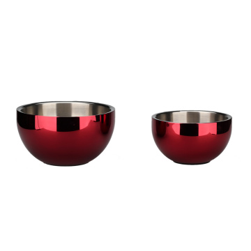 Elegant Red Food Grade Stainless Steel Mixing Bowl
