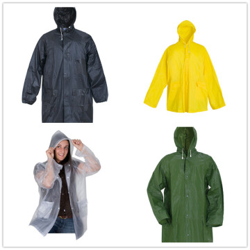 venta de fábrica impermeable pvc chaqueta de lluvia impermeable