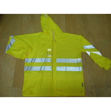 YJ-6050 Fluorescente Verde PU moto Rain Gear Jacket Casaco Rainwear