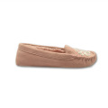 pink warm moccasin slippers for womens