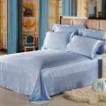 4PCS Silk Bedding Set Flat Fitted Sheet 2Pillowcases