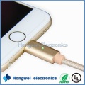 Интеллектуальные USB-зарядные данные Плетеный дышащий светодиодный iPhone-кабель для iPhone