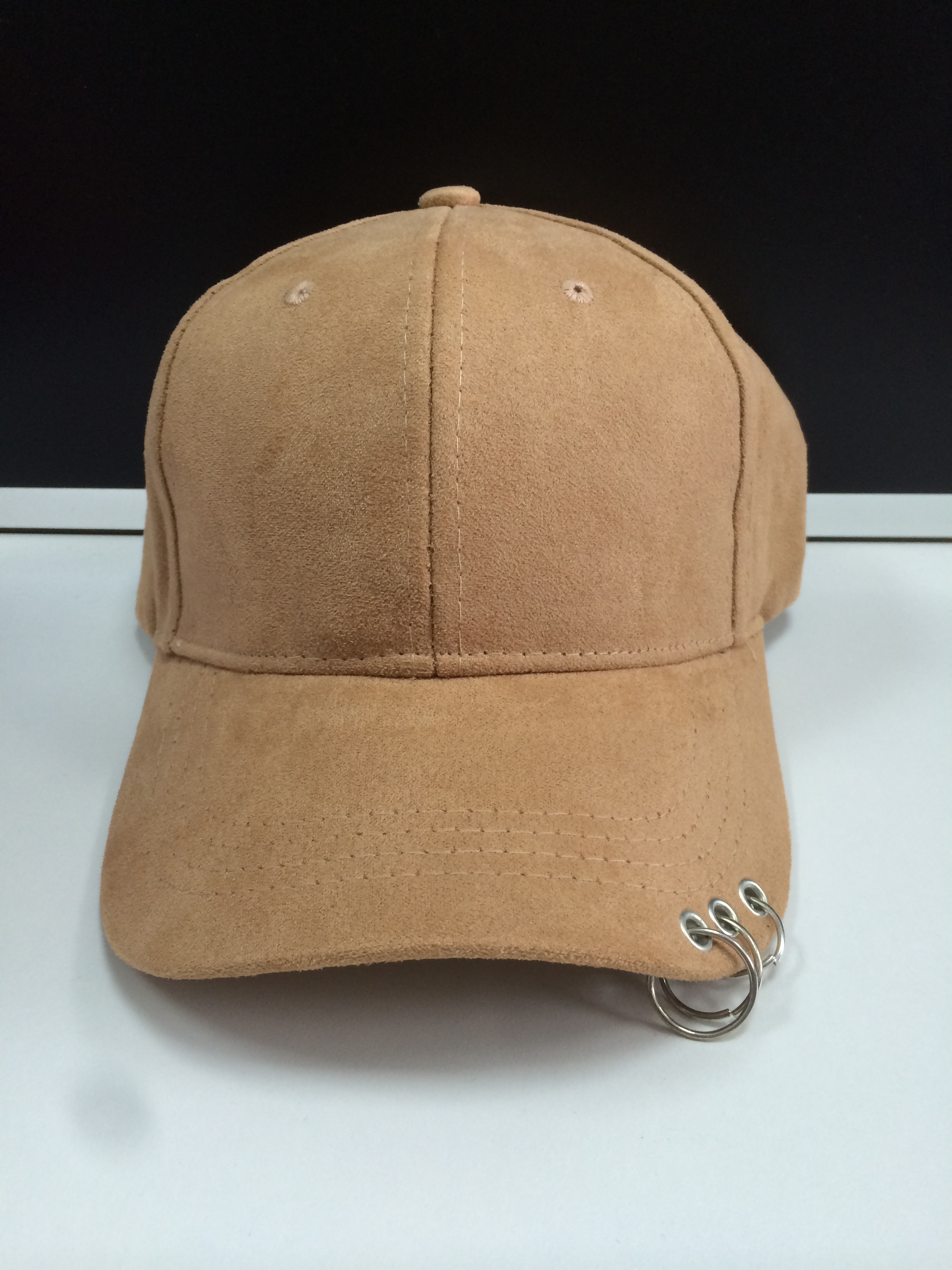 Suede Fabric Golf Cap Khaki