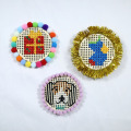 Cross stitch round pendant Christmas series