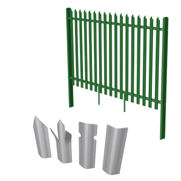 W Pale Galvanized Steel Palisade Fence Prices