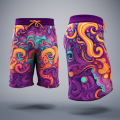 Summer mens 2 in 1 gym training shorts Fitness Running Beach Shorts for Men Quick Dry Printed Pattern Short Training