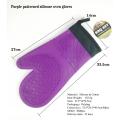 Purple patterned silicone  oven gloves