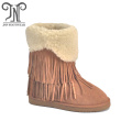 2018 women winter flat wool suede fringe boots