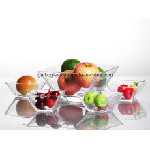 Square Shape Glass Bowl Set with 5PCS/Set