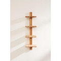 Estante de pared de madera de columna de 4 niveles para decoración del hogar