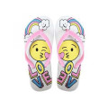 Chinelos flip-flop com impressão de carta colorida para meninas