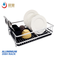 tier aluminum dish drying rack with tray cutlery