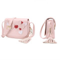 Three-dimensional love and tassel decoration shoulder bag