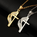 New Unique Fire Cross Pendants 2 Colors 18K Gold/Platinum Plated Choker Cross Necklaces & Pendants