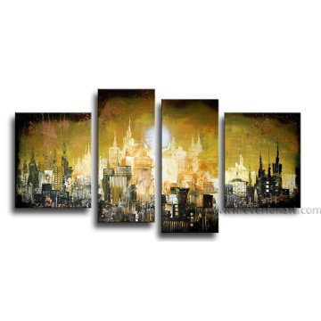 Handmade Canvas Art Cityscape Landscape Oil Painting (LA4-003)