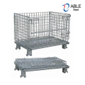 Steel Storage Cage Folding Metal Iron Wheels Warehouse