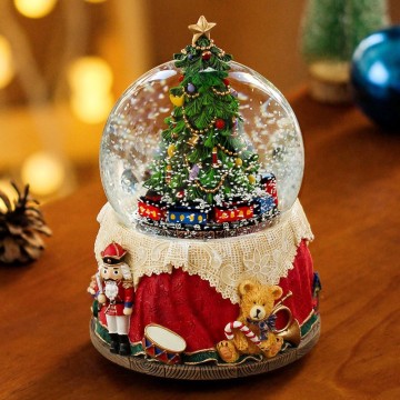 Christmas Music Box Resin Crystal Ball Gift