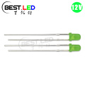 12V 3 mm LED verde incorporada de Resistencia DC