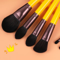 12 piece yellow synthetic Cosmetic brush set professional