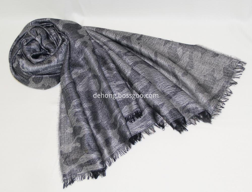 Gray Worsted Jacquard Camouflage Cape