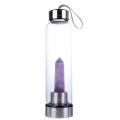 Transparent Natural Quartz Energy Obelisk Water Bottle Pointed Wand Tea Cup Gift for Home Office School