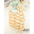 Ladies Voile Long Winter Scarf Wholesale Customized Women Streak Stripe Printed Scarf