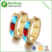 Gold Plated Fashion Earrings with Crystal