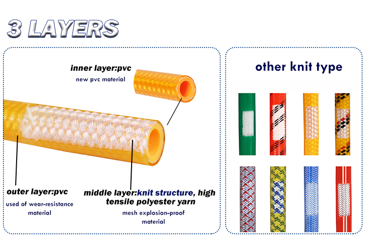 5 layers high pressure PVC spray hose 8.5mm