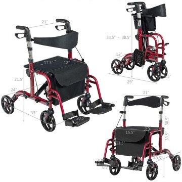 2 in 1 Klapprollator für ältere Menschen