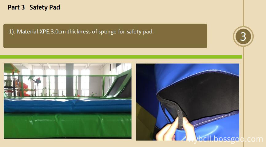 Safety pad of trampoline park nj