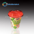 Contenedor de taza de ensalada de frutas de plástico IML con tapa