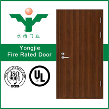 Porta certificada de metal vitrificado ou porta de fogo de madeira sólida certificada UL
