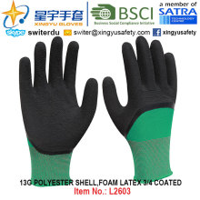 13G Polyester Shell Foam Latex 3/4 Coated Gloves (L2603) with CE, En388, En420, Work Gloves