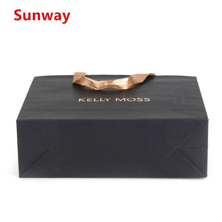 High end black shopping bags