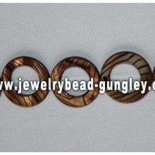 golden donut shape freshwater shell beads