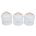 Set 3 White tea sugar coffee canister