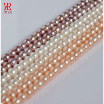 9-10mm Freshwater Pearl Strand, Button Round