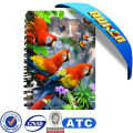 2015 usine coloré Mini Notebook 3D avec oiseaux