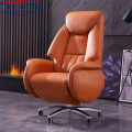 Chaise pivotante en cuir en métal pour chaise de boss de bureau