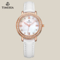 Bracelet en cuir véritable blanc Day / Date Function Ladies Wristwatch71006