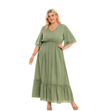 Temperament Plus Size Solid Color Women's Clothing