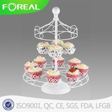 Carrousel, revêtement poudre blanche Cupcake Stand