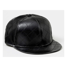 Leather Bill 6 Panel Snapback Hats Custom