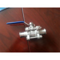 Sanitary High Platform Clamped Three-Way Ball Valve